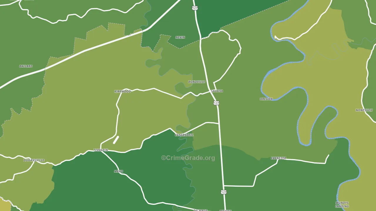 40372, KY Map of Drug-Related Crime Rates