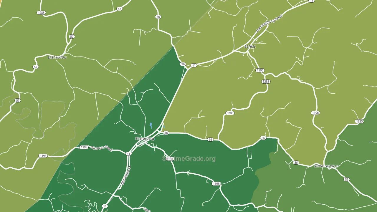 40374, KY Map of Drug-Related Crime Rates