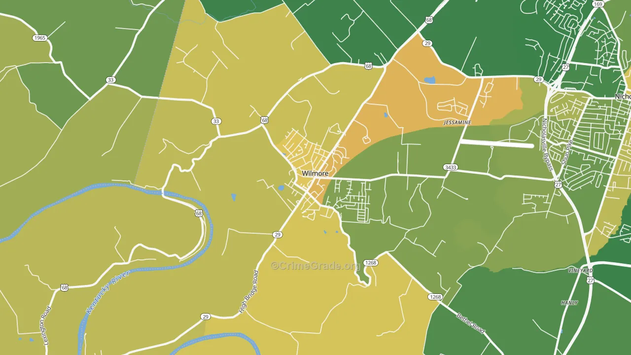40390, KY Map of Drug-Related Crime Rates