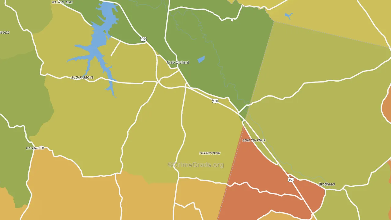 40419, KY Map of Drug-Related Crime Rates