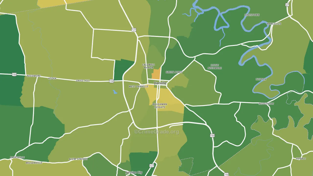 40422, KY Map of Drug-Related Crime Rates