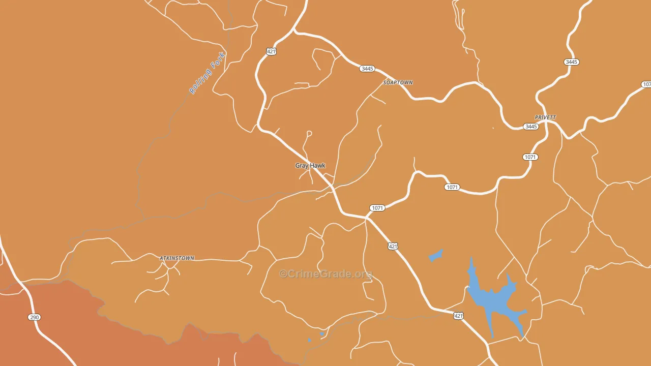 40434, KY Map of Drug-Related Crime Rates