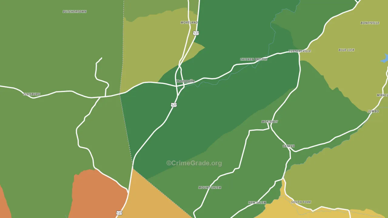 40437, KY Map of Drug-Related Crime Rates