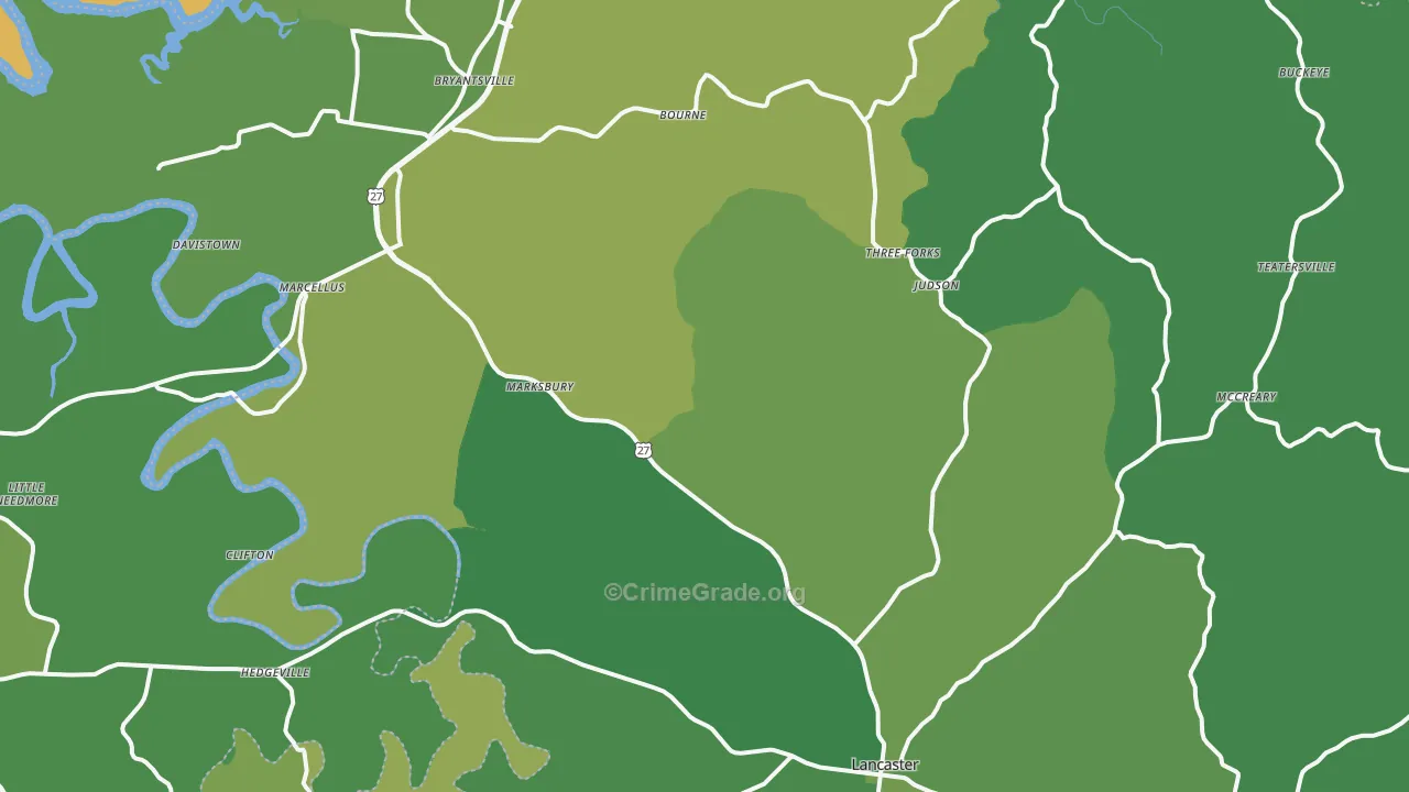 40444, KY Map of Drug-Related Crime Rates