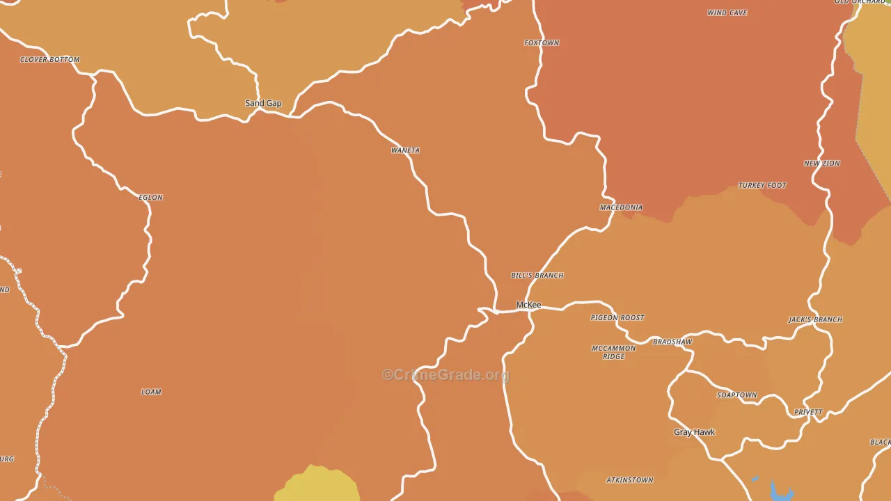 40447, KY Map of Drug-Related Crime Rates