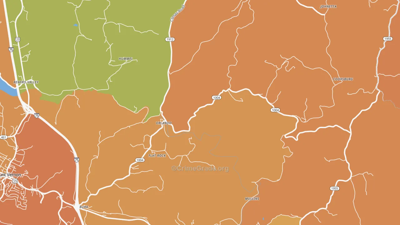 40460, KY Map of Drug-Related Crime Rates