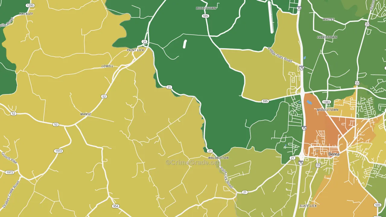 40461, KY Map of Drug-Related Crime Rates