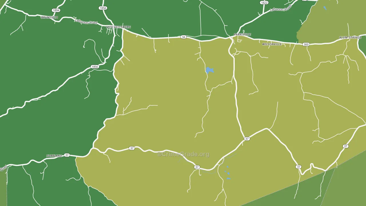 40464, KY Map of Drug-Related Crime Rates