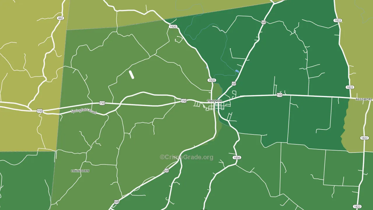 40468, KY Map of Drug-Related Crime Rates