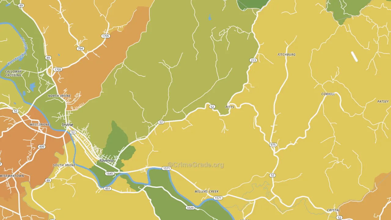 40472, KY Map of Drug-Related Crime Rates