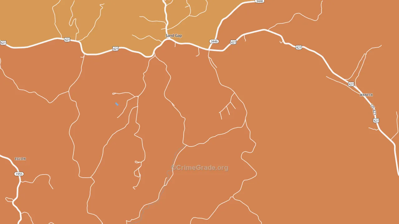 40481, KY Map of Drug-Related Crime Rates
