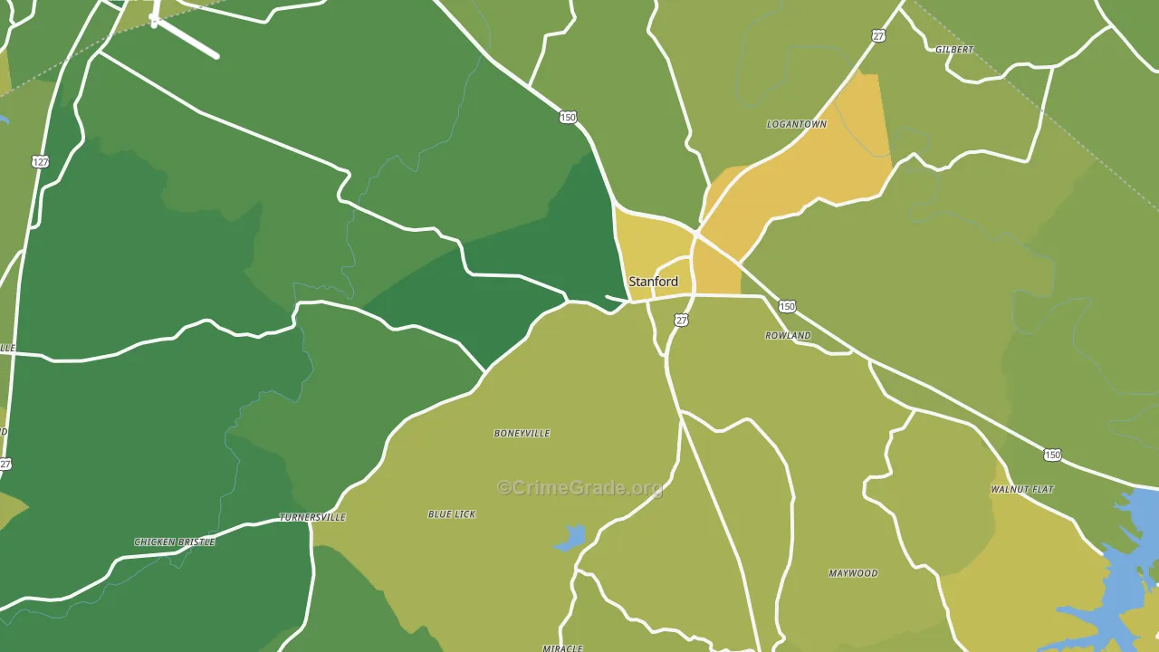 40484, KY Map of Drug-Related Crime Rates