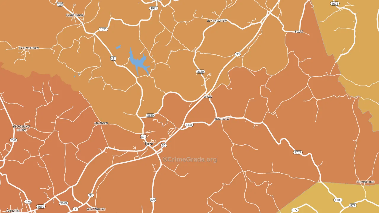 40486, KY Map of Drug-Related Crime Rates