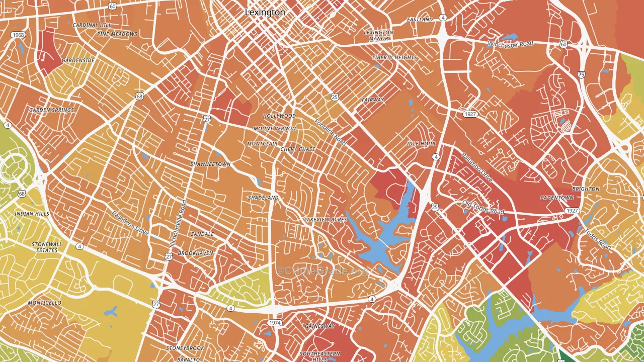 40502, KY Map of Drug-Related Crime Rates