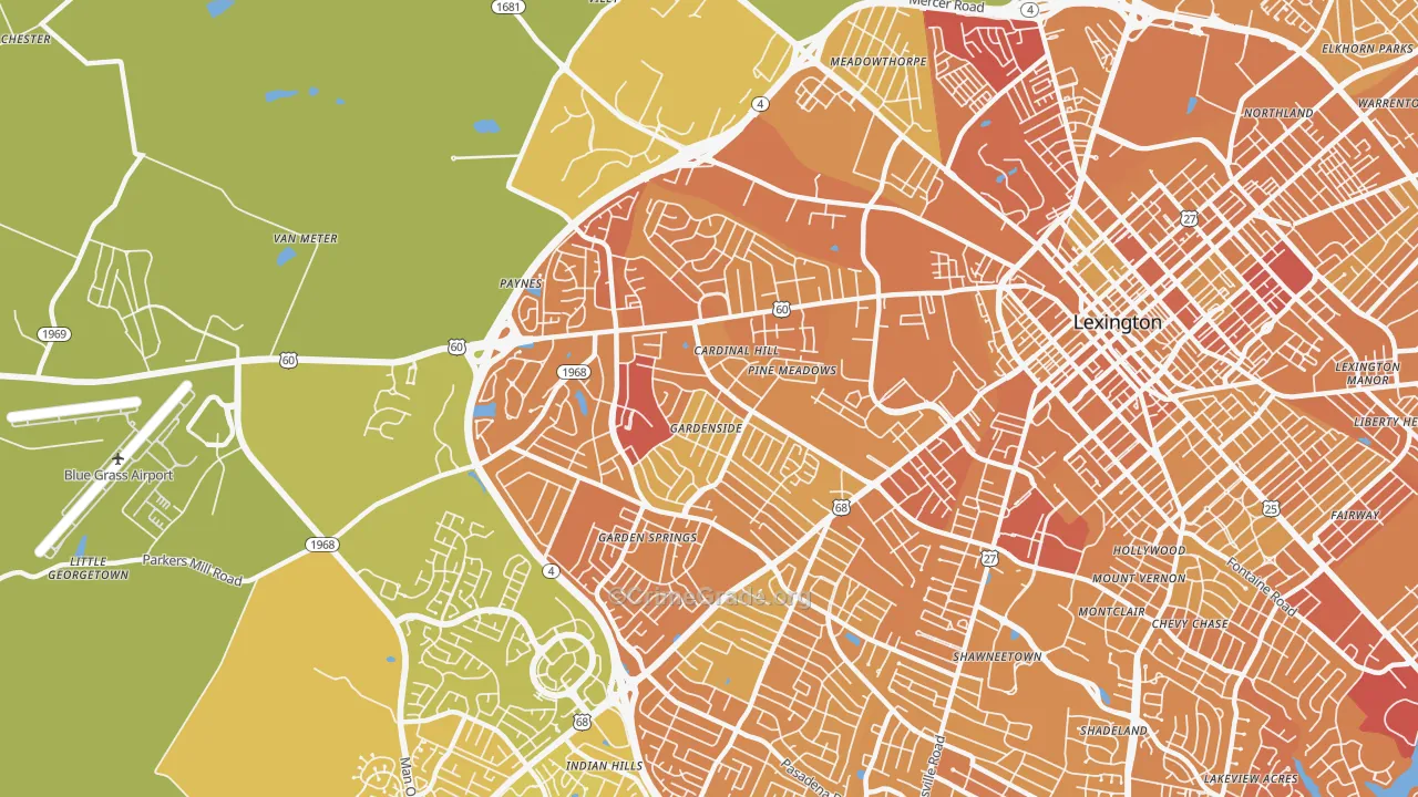 40504, KY Map of Drug-Related Crime Rates