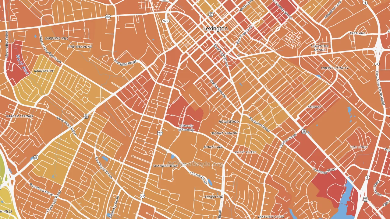 40506, KY Map of Drug-Related Crime Rates