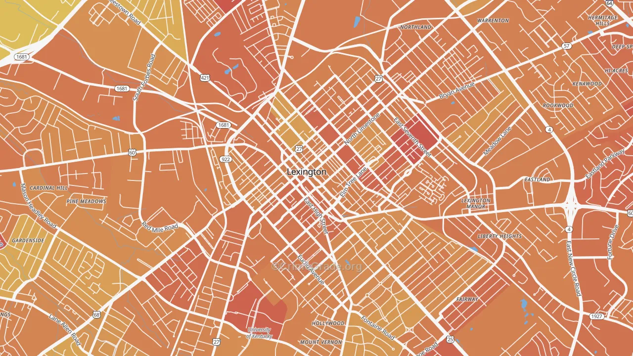 40507, KY Map of Drug-Related Crime Rates
