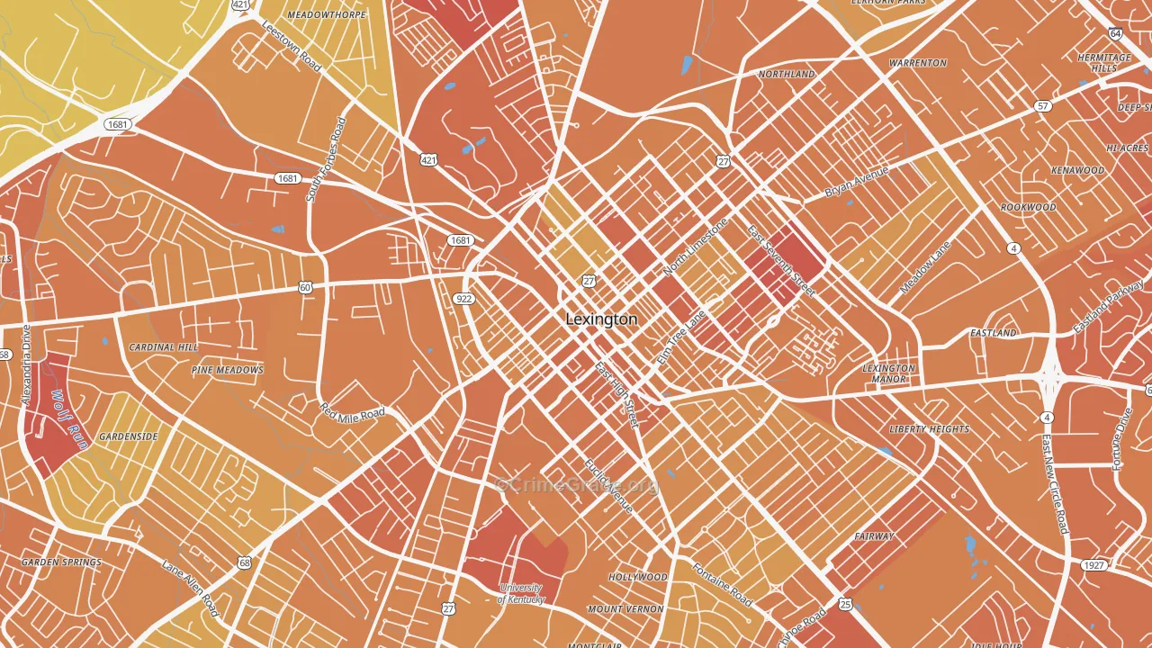 40508, KY Map of Drug-Related Crime Rates