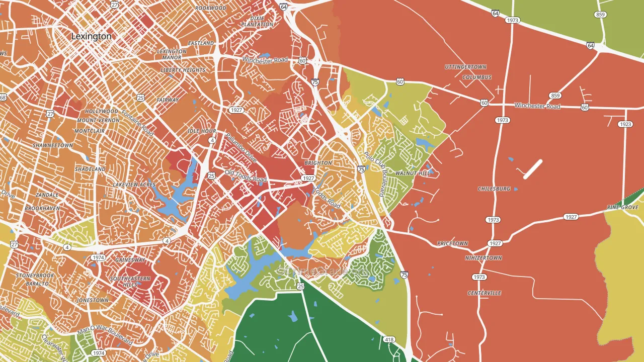 40509, KY Map of Drug-Related Crime Rates