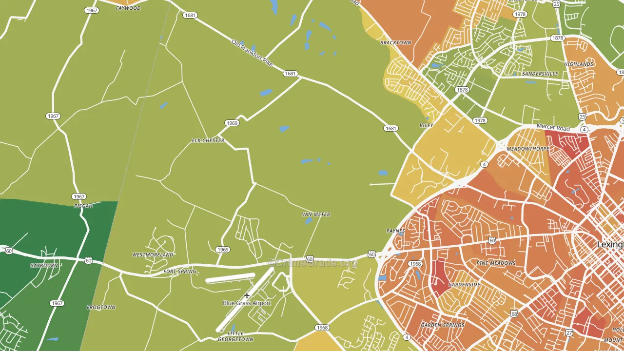 40510, KY Map of Drug-Related Crime Rates