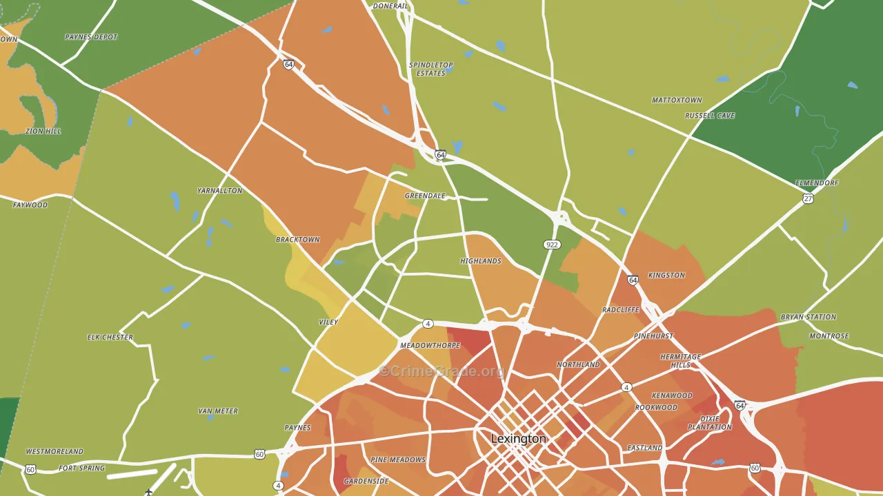40511, KY Map of Drug-Related Crime Rates