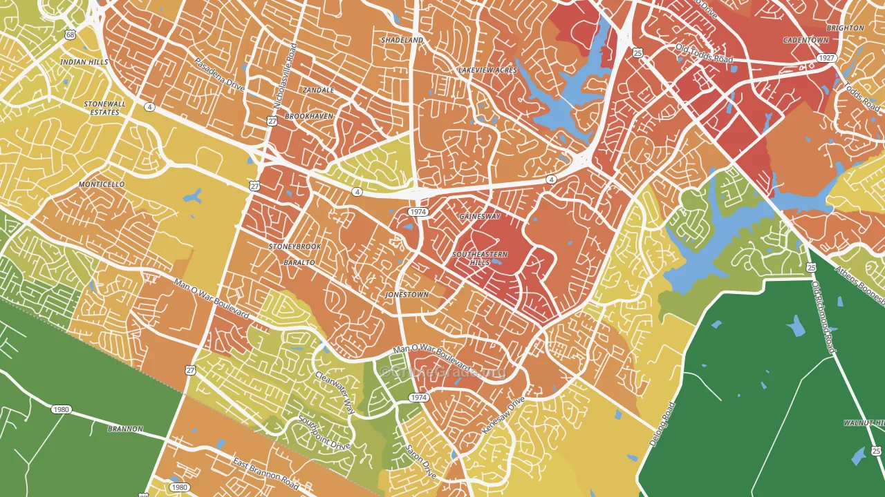40517, KY Map of Drug-Related Crime Rates
