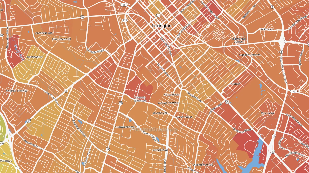 40526, KY Map of Drug-Related Crime Rates