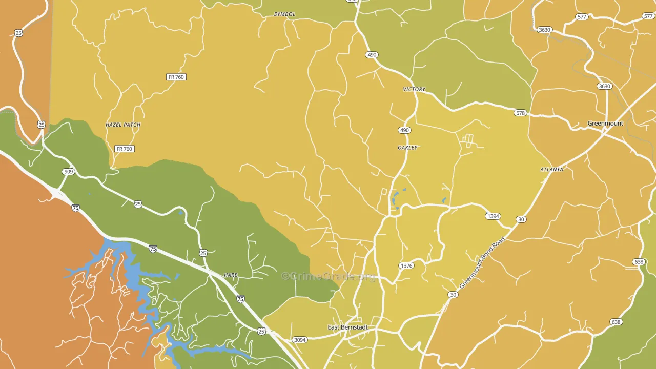 40729, KY Map of Drug-Related Crime Rates