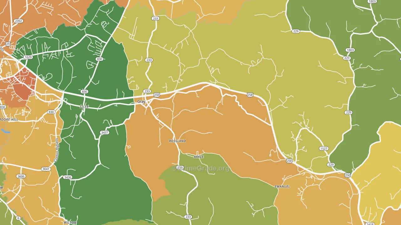 40734, KY Map of Drug-Related Crime Rates