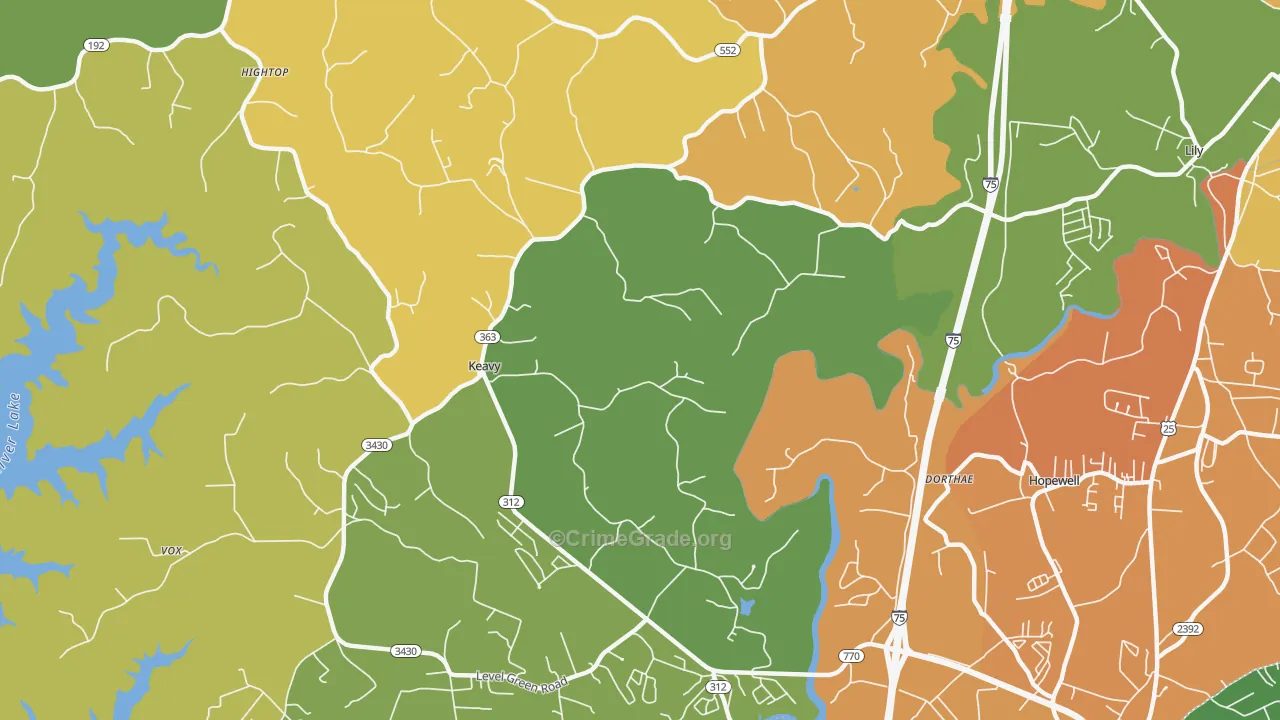 40737, KY Map of Drug-Related Crime Rates