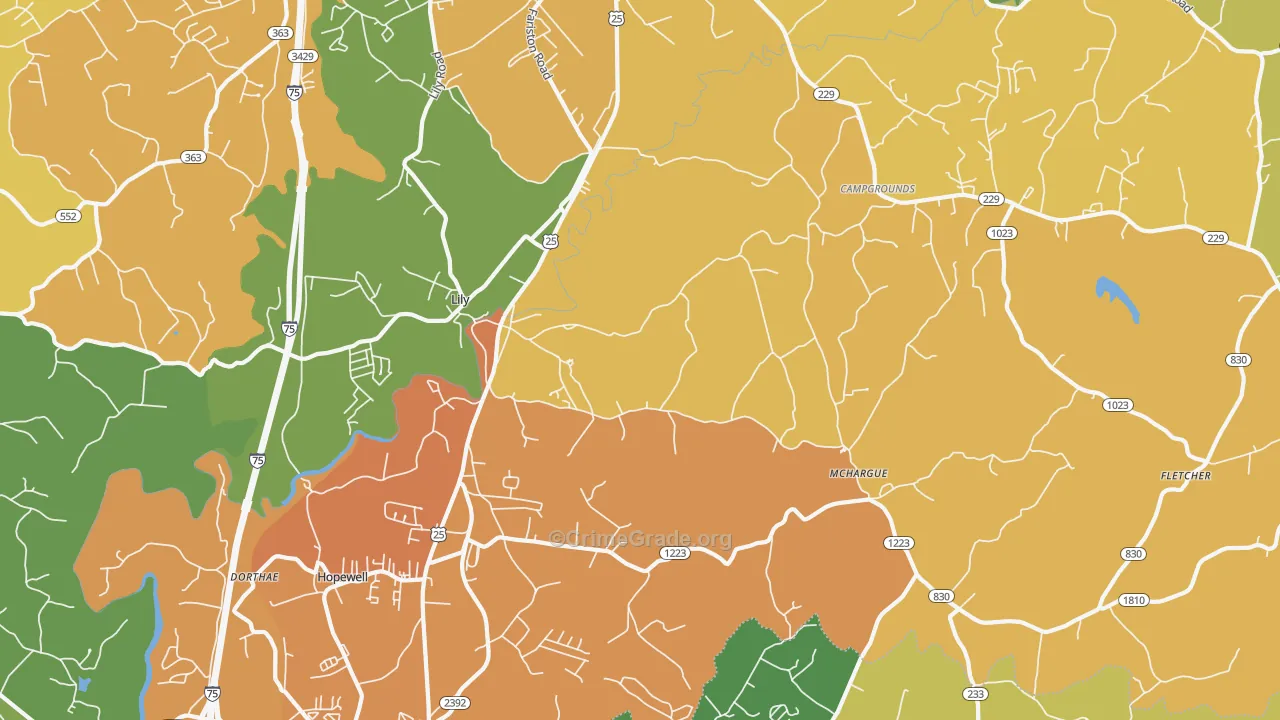 40740, KY Map of Drug-Related Crime Rates