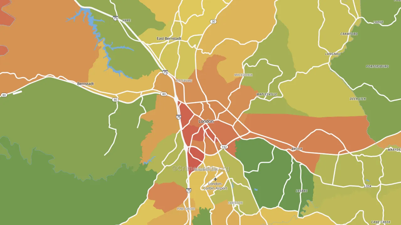 40741, KY Map of Drug-Related Crime Rates