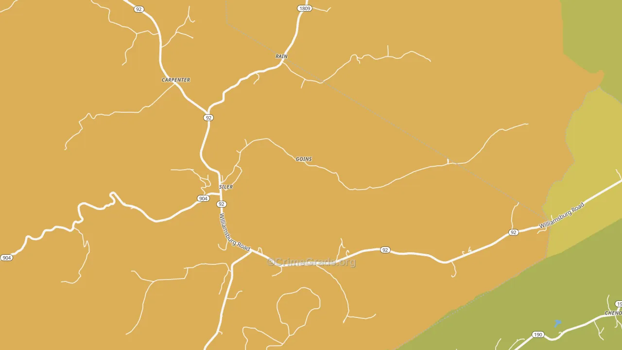 40763, KY Map of Drug-Related Crime Rates