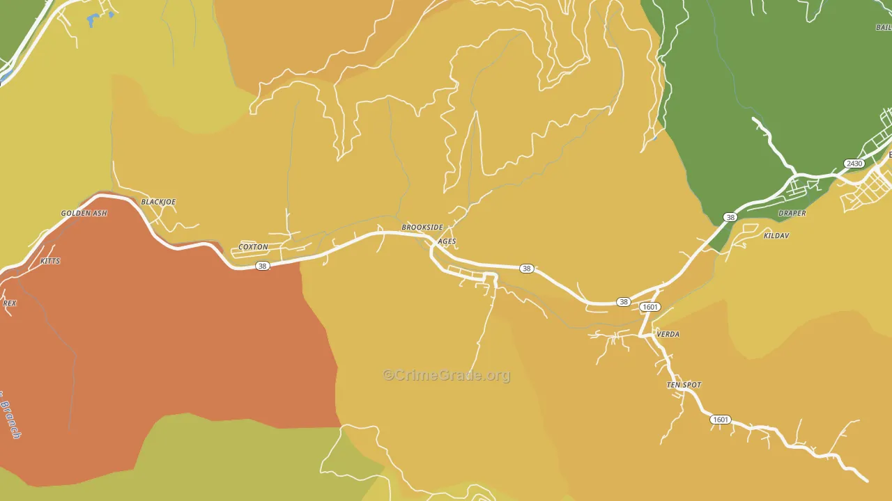 40801, KY Map of Drug-Related Crime Rates