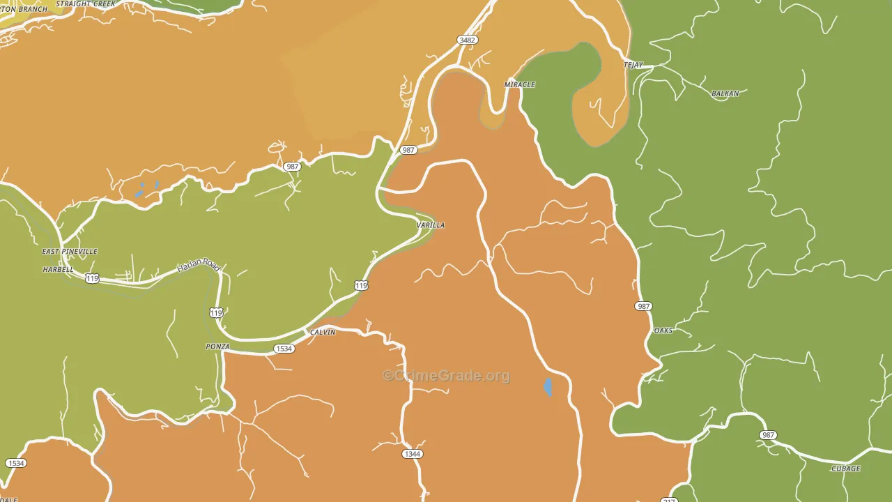 40813, KY Map of Drug-Related Crime Rates