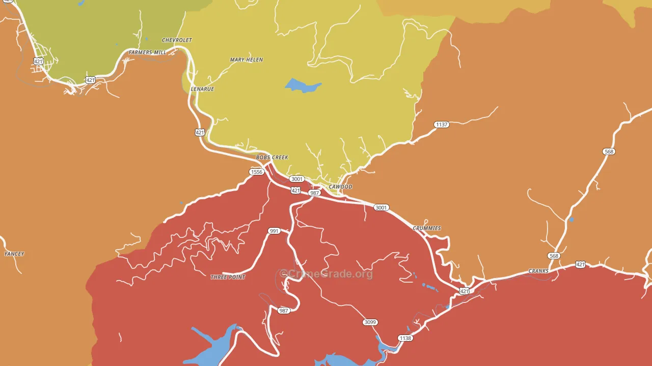 40815, KY Map of Drug-Related Crime Rates