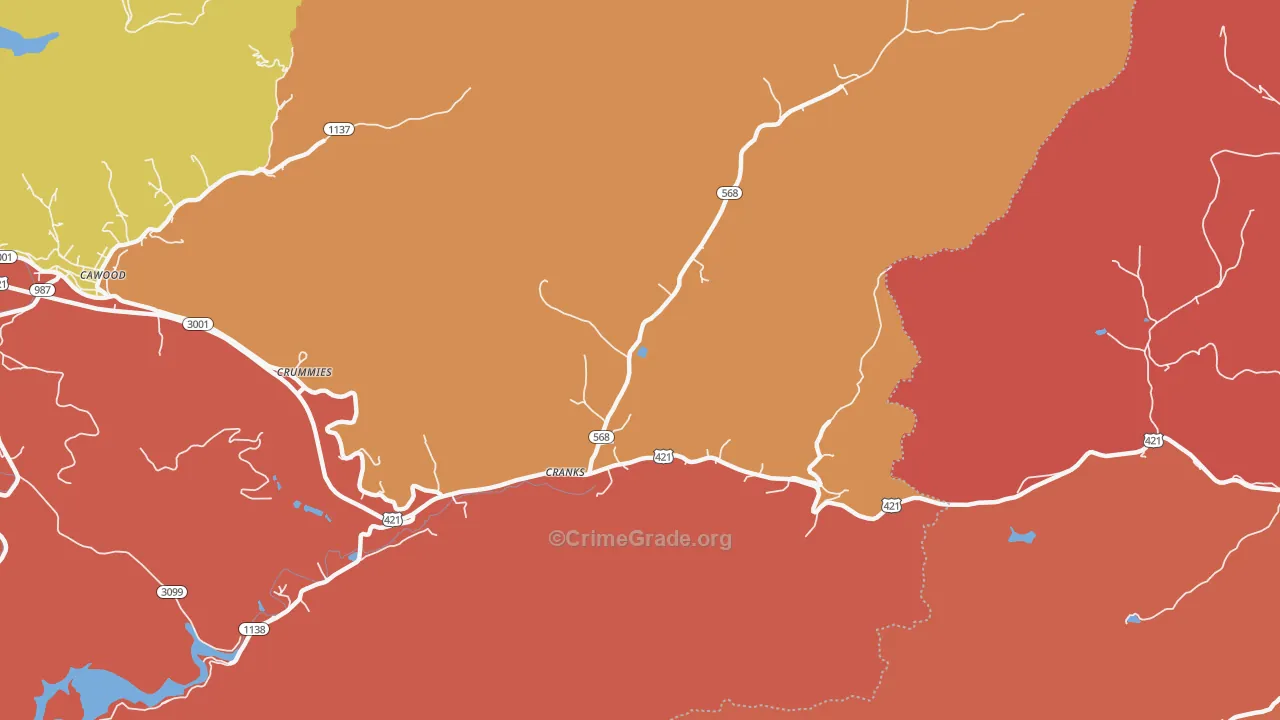 40820, KY Map of Drug-Related Crime Rates