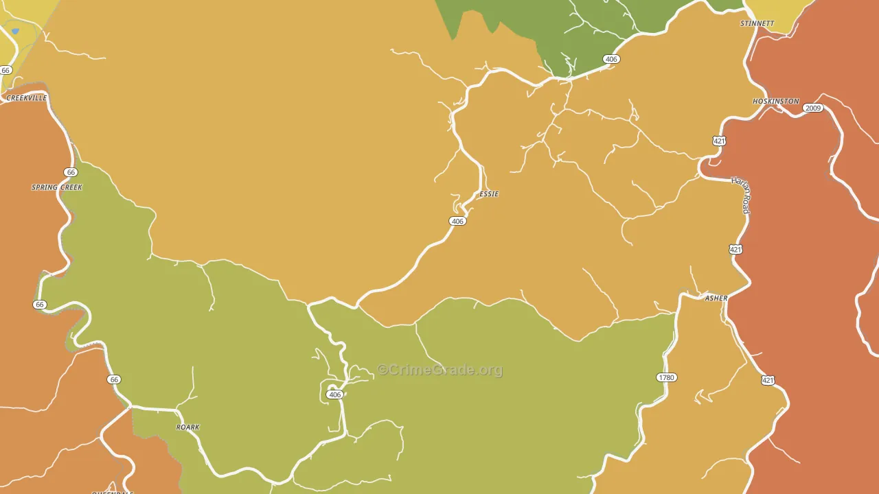 40827, KY Map of Drug-Related Crime Rates