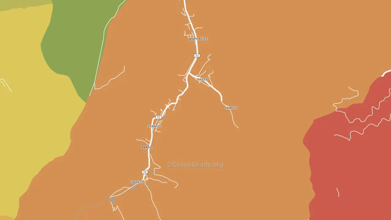 40830, KY Map of Drug-Related Crime Rates