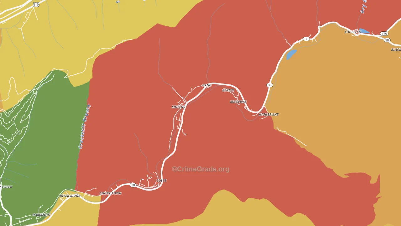 40849, KY Map of Drug-Related Crime Rates