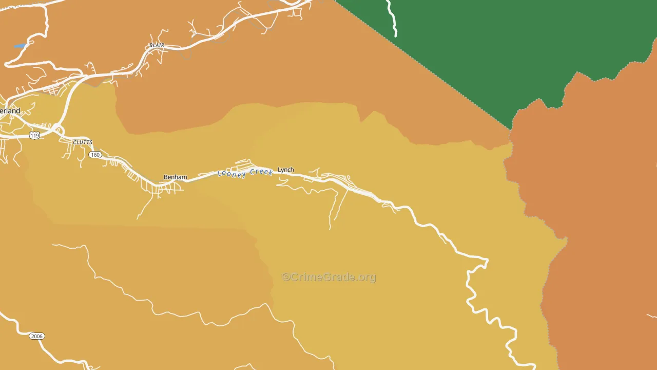 40855, KY Map of Drug-Related Crime Rates