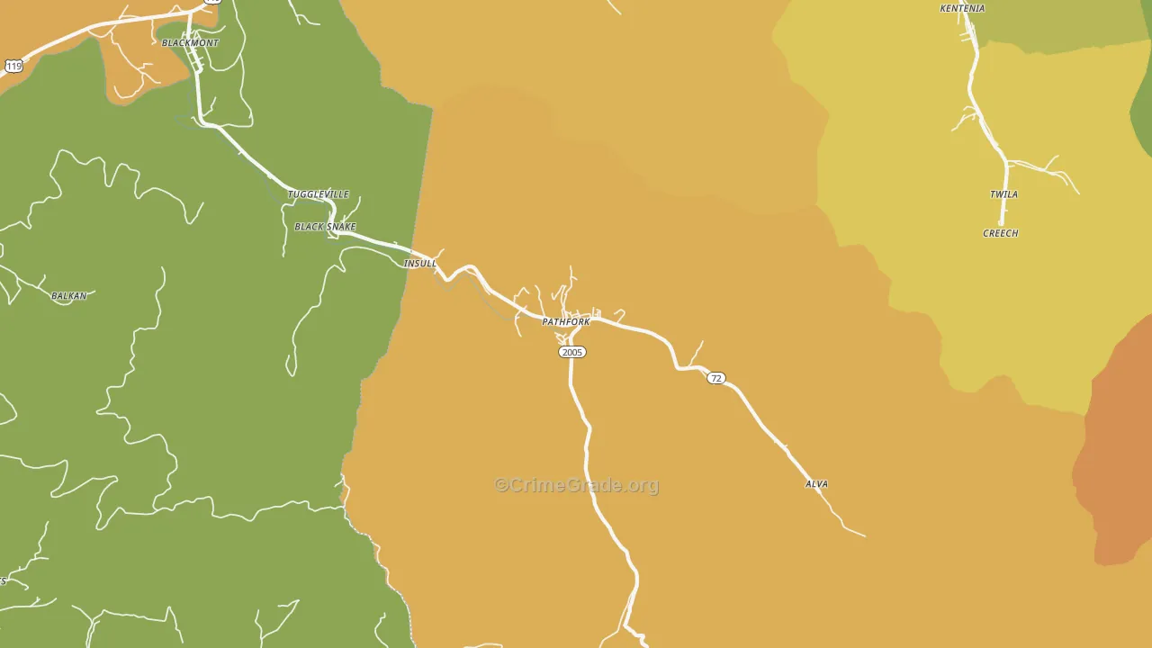 40863, KY Map of Drug-Related Crime Rates