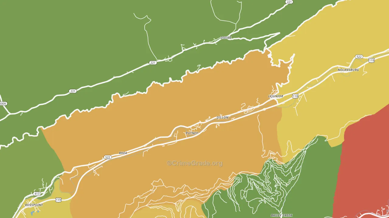 40865, KY Map of Drug-Related Crime Rates