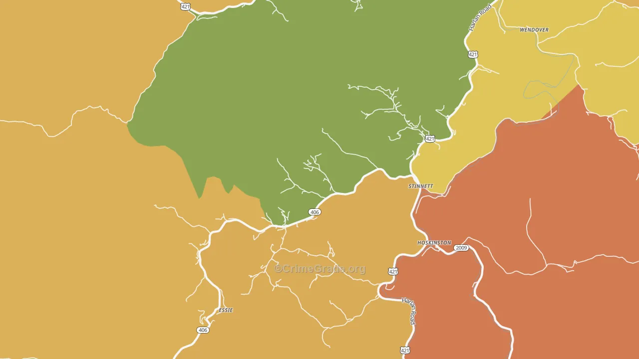 40868, KY Map of Drug-Related Crime Rates