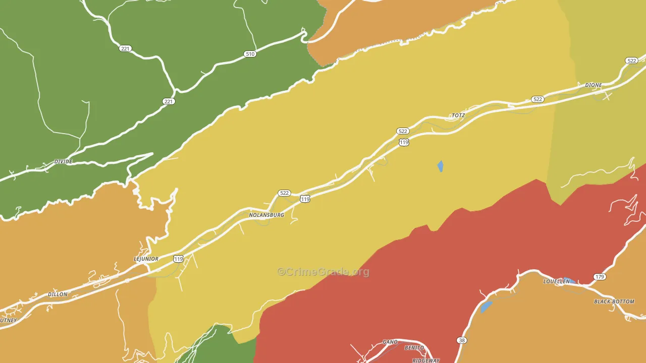 40870, KY Map of Drug-Related Crime Rates