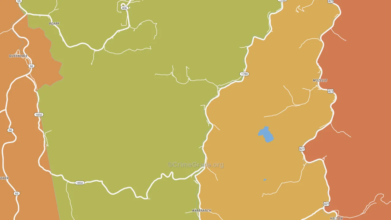 40874, KY Map of Drug-Related Crime Rates