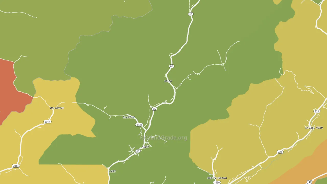40902, KY Map of Drug-Related Crime Rates
