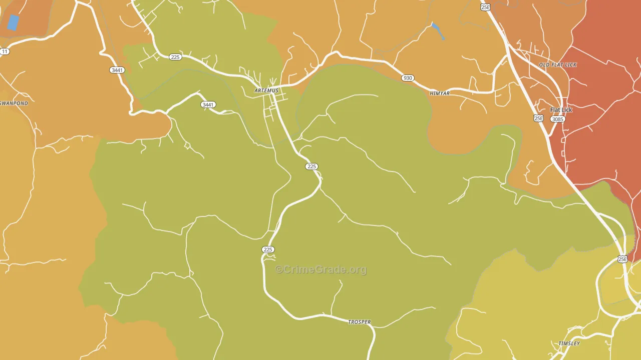 40903, KY Map of Drug-Related Crime Rates