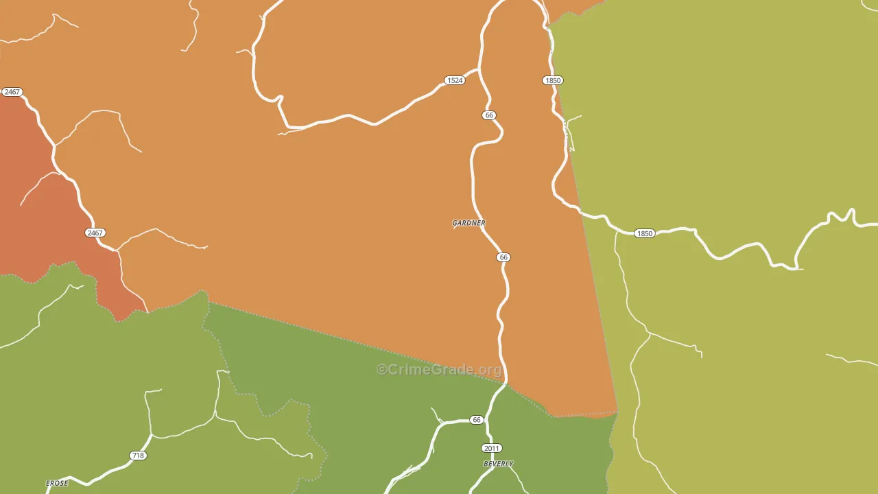 40913, KY Map of Drug-Related Crime Rates