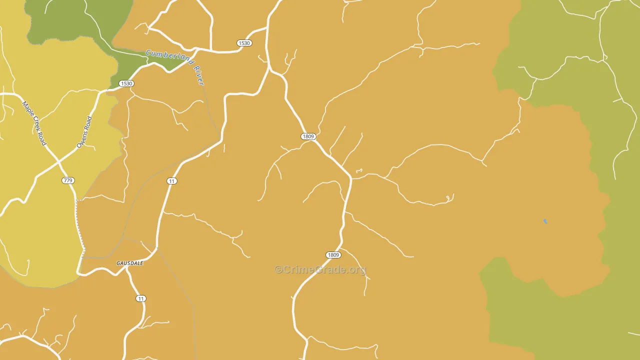 40921, KY Map of Drug-Related Crime Rates